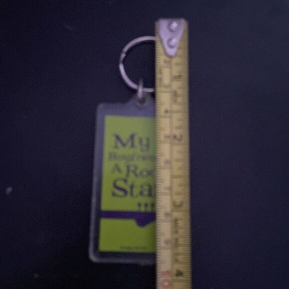"My Boyfriend is a Rockstar" Keychain Plastic Novelty Gift Cute Fun - Picture 2 of 2